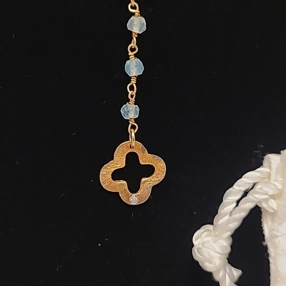 LaSoula Gold Plated Sterling Silver Y Drop Necklace - Picture 4 of 6